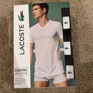 Lacoste Men's Black Cotton Undershirt Set SizeM